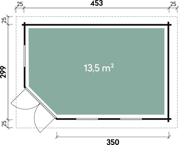 Wolff Finnhaus Gartenhaus 5-Eckhaus Maja 40-B / 1-Raum
