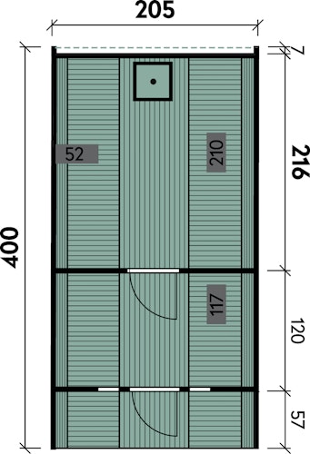 Wolff Finnhaus Saunafass Fasssauna 400 (2-Raum)