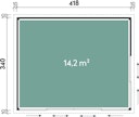 Vorschaubild Wolff Finnhaus Gartenhaus Studio 44-D mit Alu-Eckverkleidung/Schiebetür