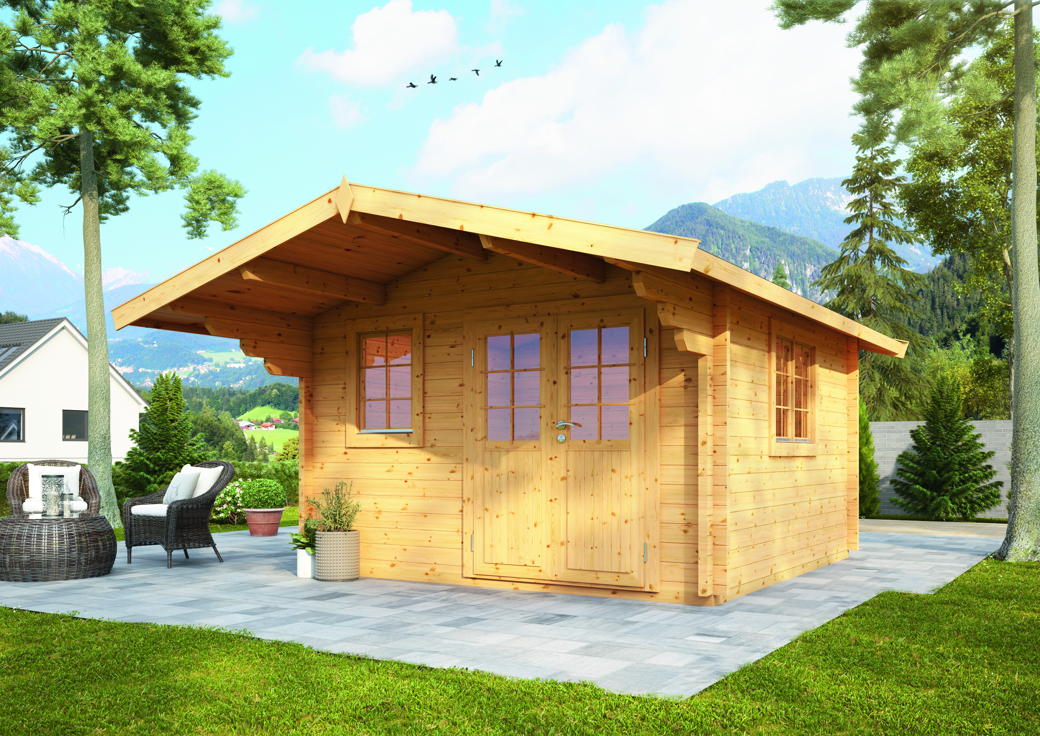 Wolff Finnhaus Gartenhaus Nordkap 70-A/B/C/D/F/G/L/M isolierverglast