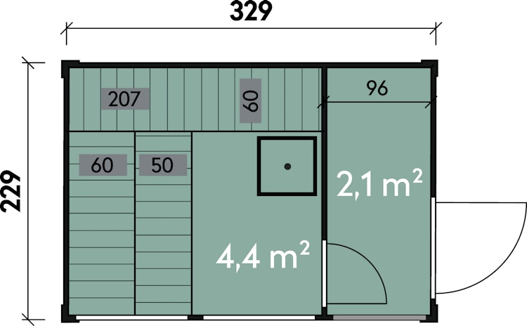 Wolff Finnhaus Saunahaus Paradiso 3x2 (1-Raum/2-Raum)