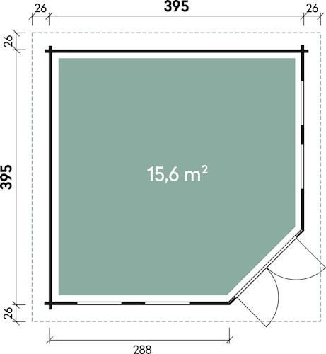 Wolff Finnhaus Gartenhaus 5-Eckhaus Katrin 44-A/B/C