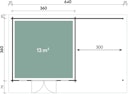Vorschaubild Wolff Finnhaus Gartenhaus Trondheim 70-B isolierverglast XL mit Anbau 300/400 cm