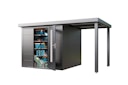 Vorschaubild Wolff Finnhaus Premium Metall Gartenhaus Thorin 3924 Anthrazit inkl. 150 cm Anbaudach