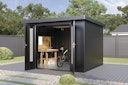 Vorschaubild Wolff Finnhaus Premium Metall Gartenhaus Eirik 3030 Anthrazit