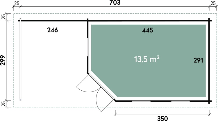 Wolff Finnhaus Gartenhaus 5-Eckhaus Maja 40-B / 1-Raum