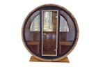 Vorschaubild Wolff Finnhaus Vollglasfront statt Standardfront für Saunafass basic + de luxe Ø 205 cm