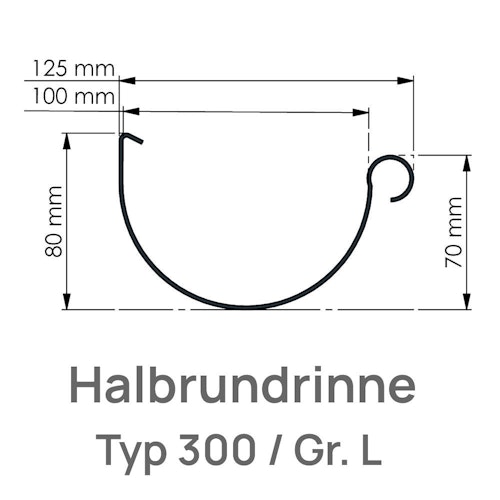 Endstück rechts, RG100 Typ 300 weiß (1 Stück)