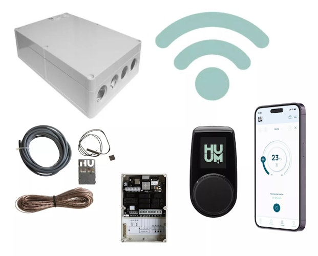 Karibu 4,5 kW Bio-Kombiofen anthrazit inkl. Huum WLAN Steuergerät mit App-Steuerung