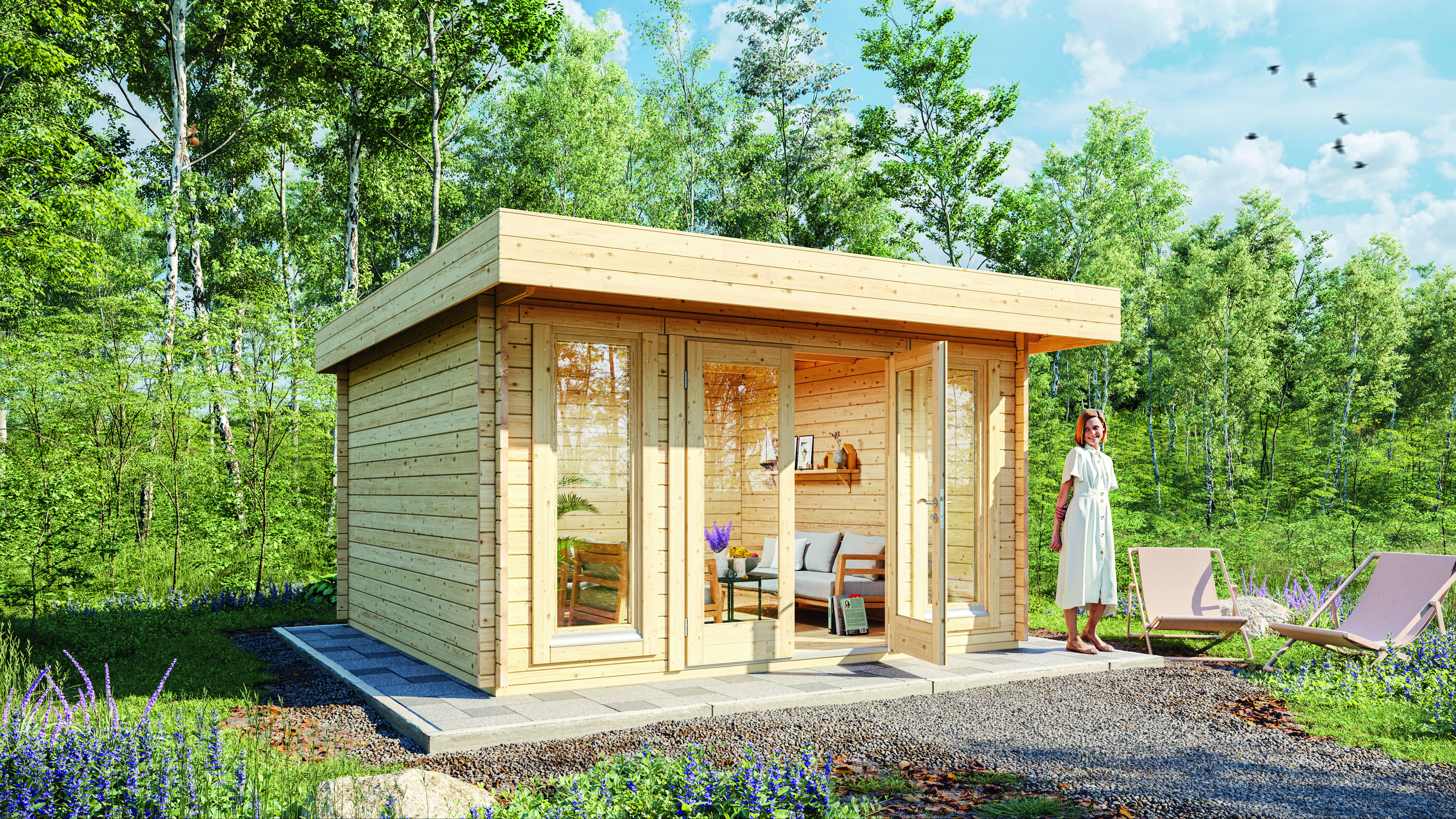 Wolff Finnhaus Gartenhaus Malmö 70-C isolierverglast XL