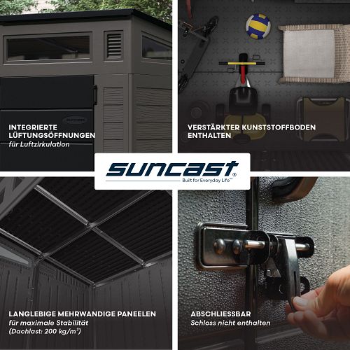 Suncast Kunststoff-Gerätehaus Modernist – stahlverstärkt (groß)
