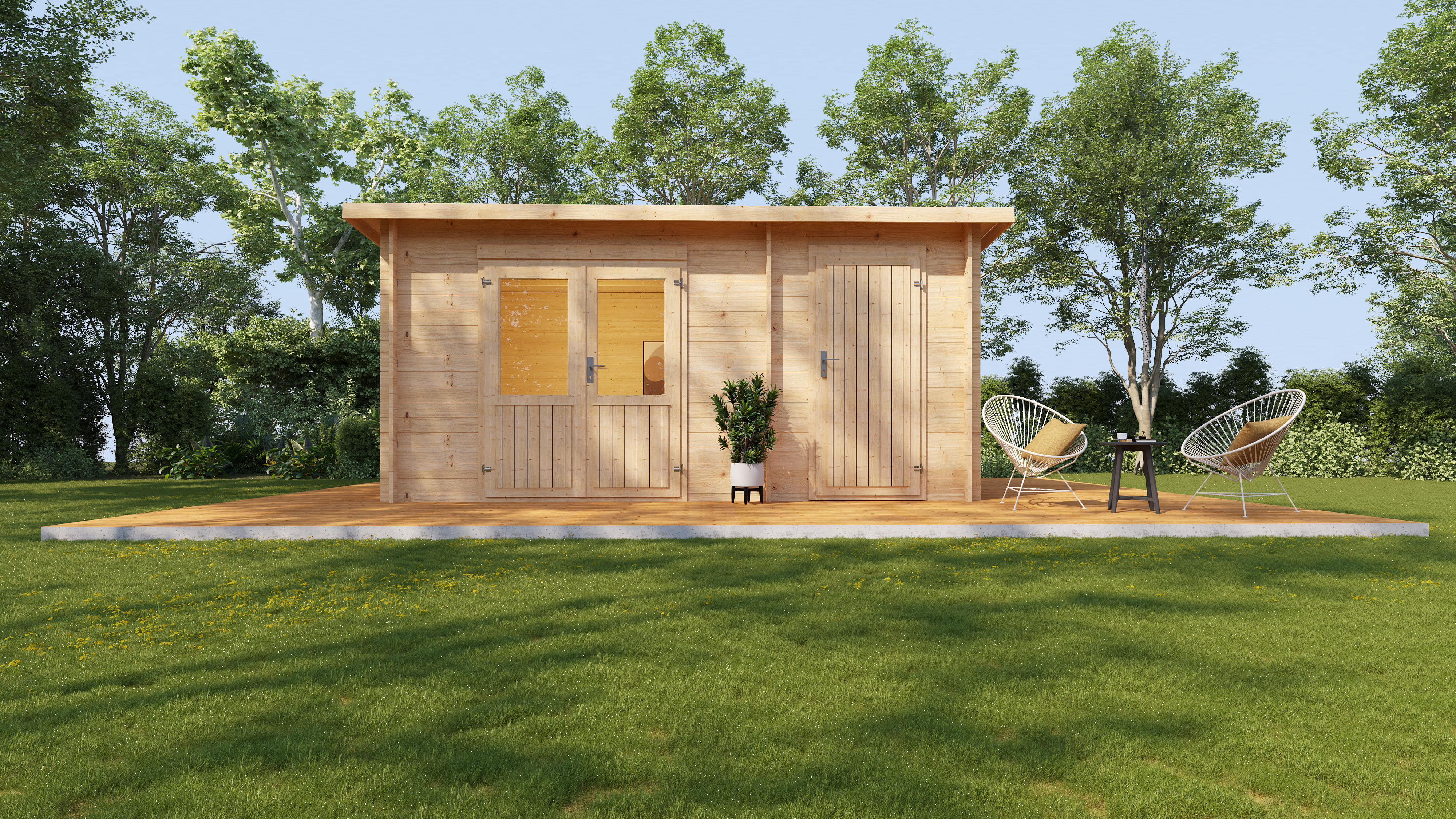 Wolff Finnhaus Gartenhaus Geeltje 4323 - 28 mm