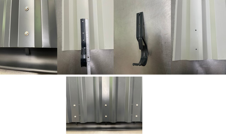 Dachrinnen Montage-Set für Metalldächer (verwendbar in Verbindung mit Dachrinnensets mit Rinneisen)