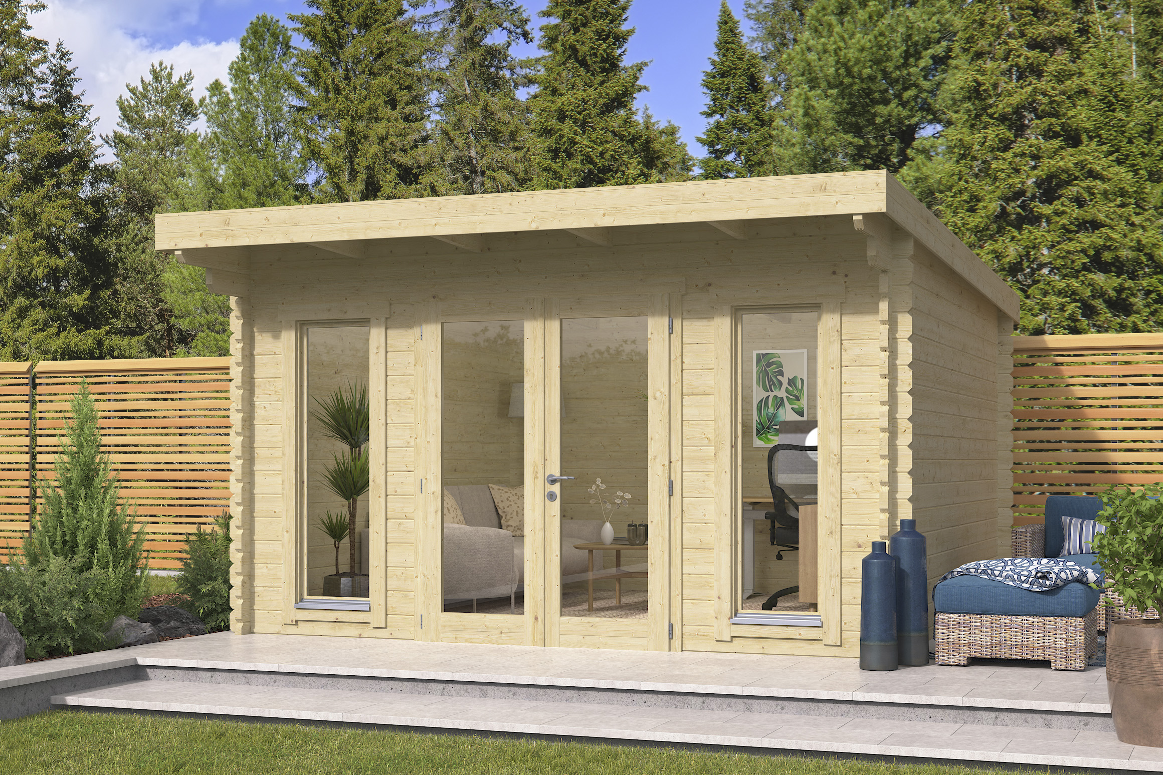 Wolff Finnhaus Gartenhaus Rikke 3838 - 44 mm