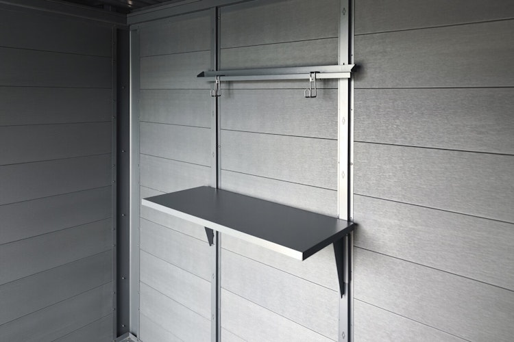 Wolff Finnhaus Regal- und Haken Set für WPC Gartenhäuser Olin & Sören