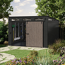 Vorschaubild Suncast Kunststoff-Gerätehaus Modernist mit Schiebetür – stahlverstärkt (Woodland)