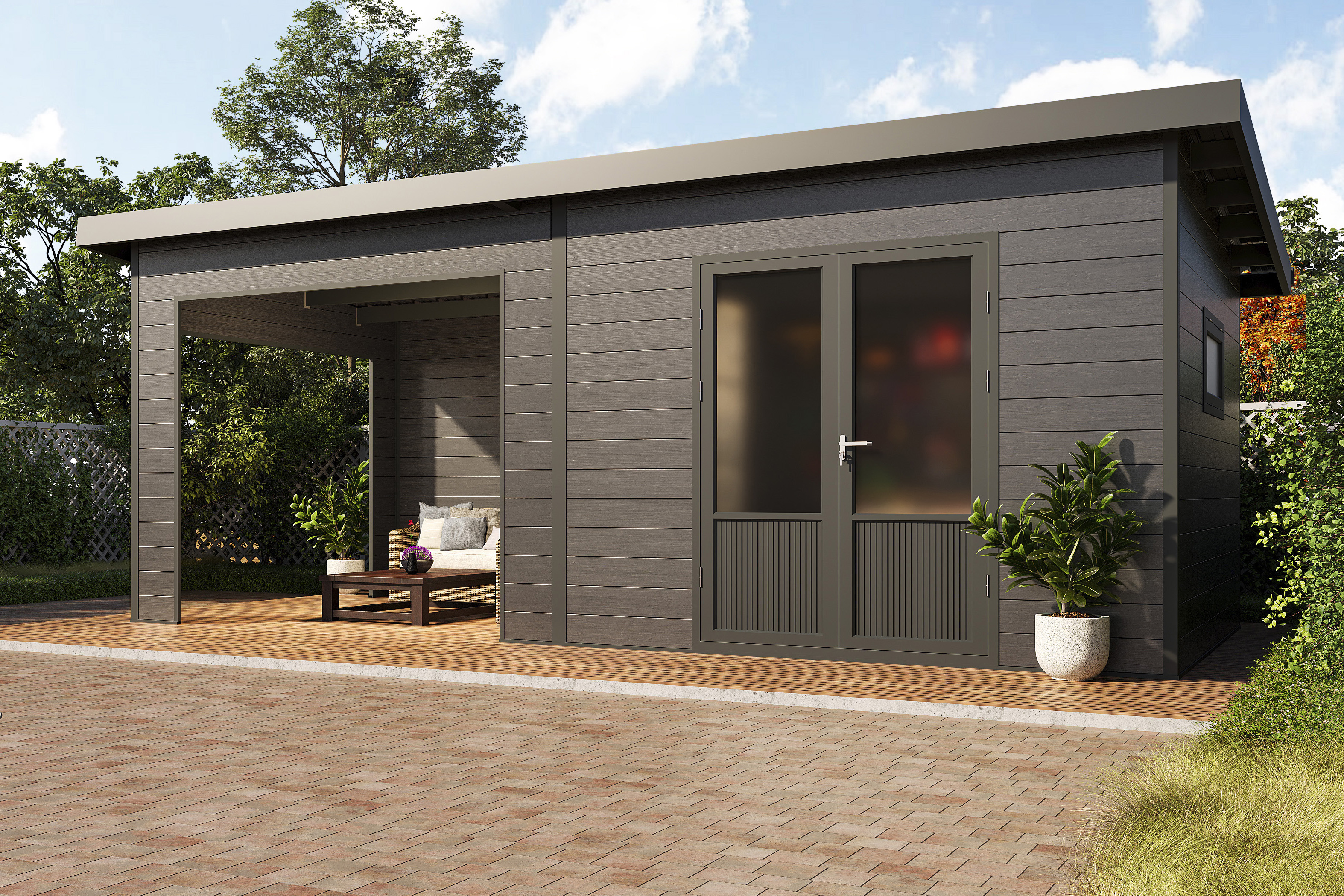 Wolff Finnhaus WPC Gartenhaus Tona 6024 - 28 mm