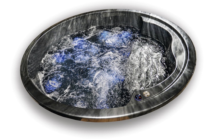 Wolff Finnhaus Badebottich Hot Tub Typ 5 Ø 225 cm mit Acrylwanne, Massagesystem, Luftsprudelsystem & LED-Beleuchtung