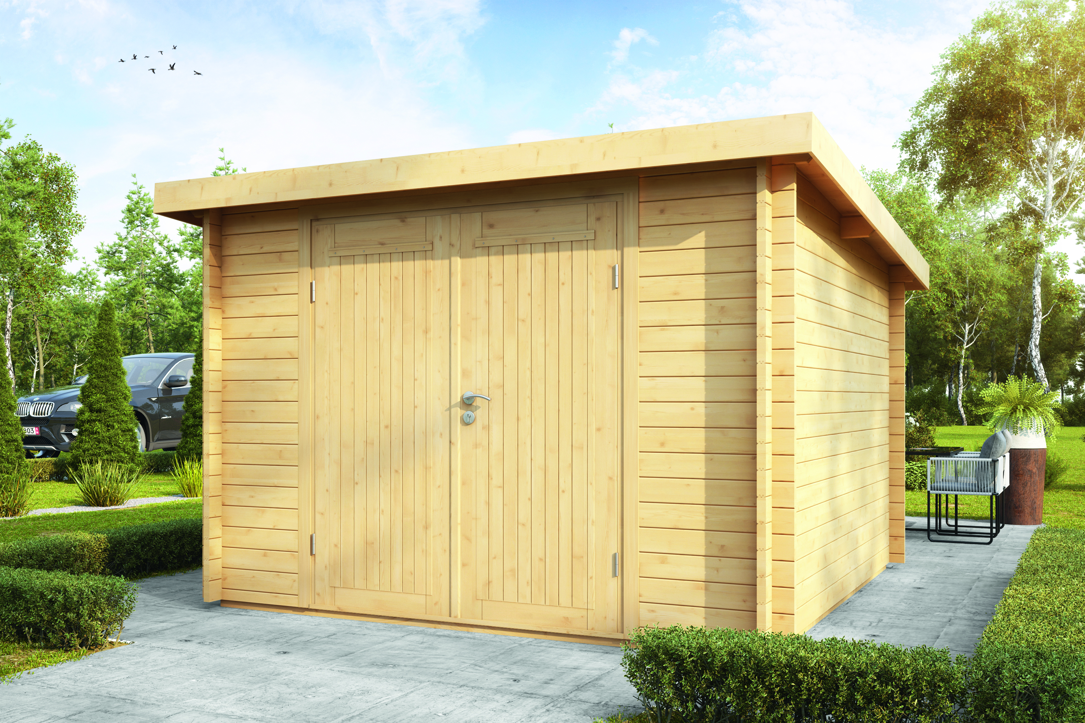 Wolff Finnhaus Blockbohlenhaus Pulti 34-B/C