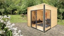 Vorschaubild Wolff Finnhaus Gartenhaus Studio 44-B mit Alu-Eckverkleidung/Schiebetür