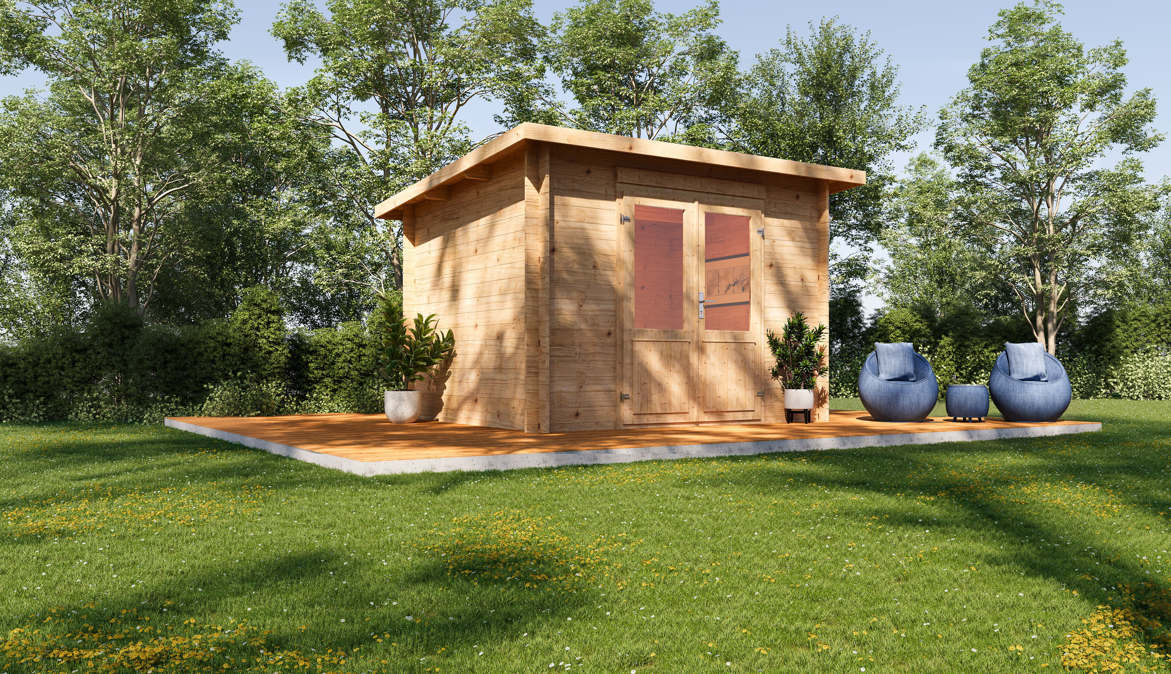 Wolff Finnhaus Gartenhaus Garde 2823 - 40 mm