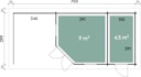Vorschaubild Wolff Finnhaus Gartenhaus Anna 40-A/1+2-Raum mit 250 cm Terrasse 